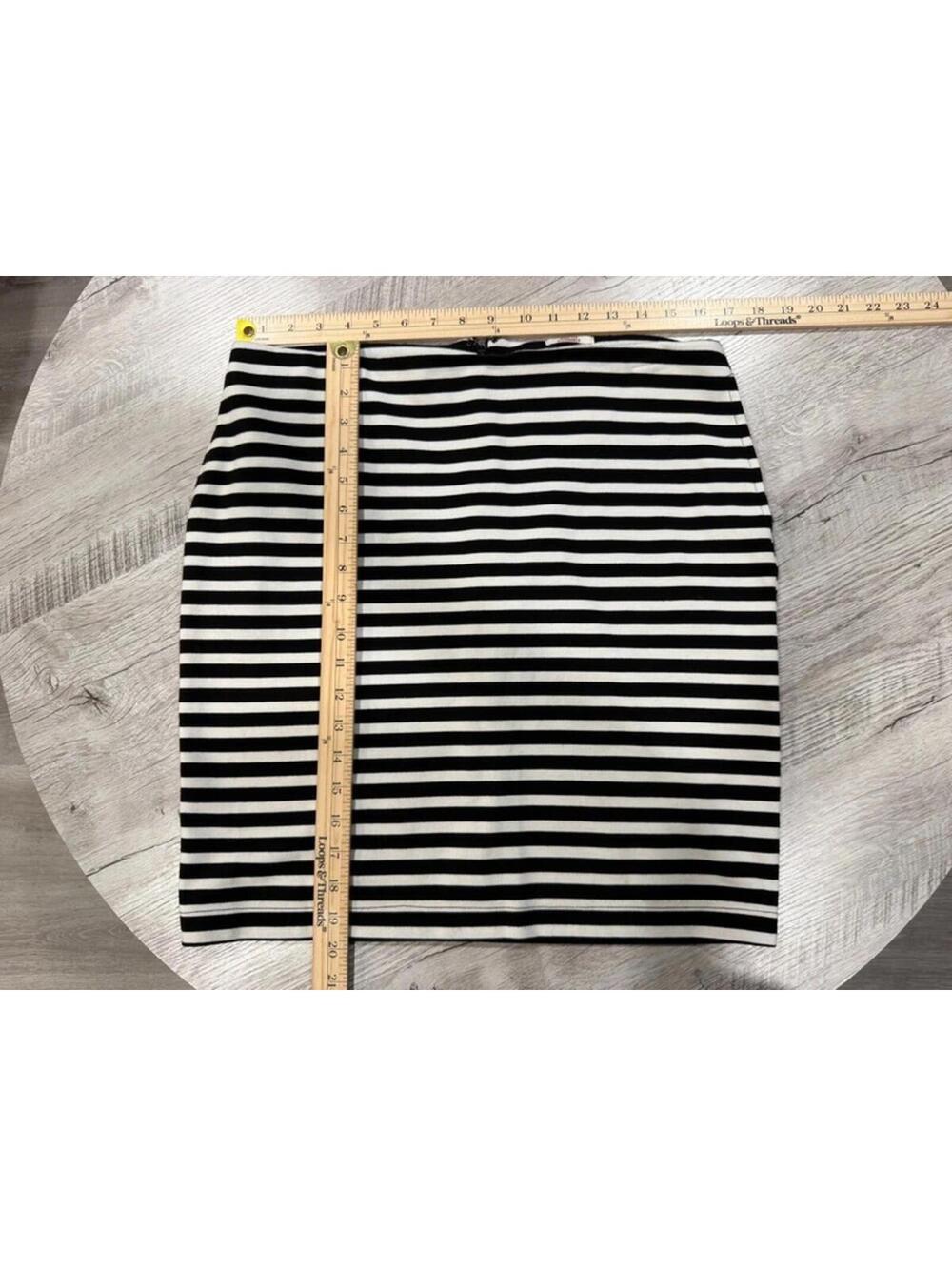 Merona Striped Bodycon Mini Skirt Stretch Y2K Office Coastal Chic - Picture 5 of 5
